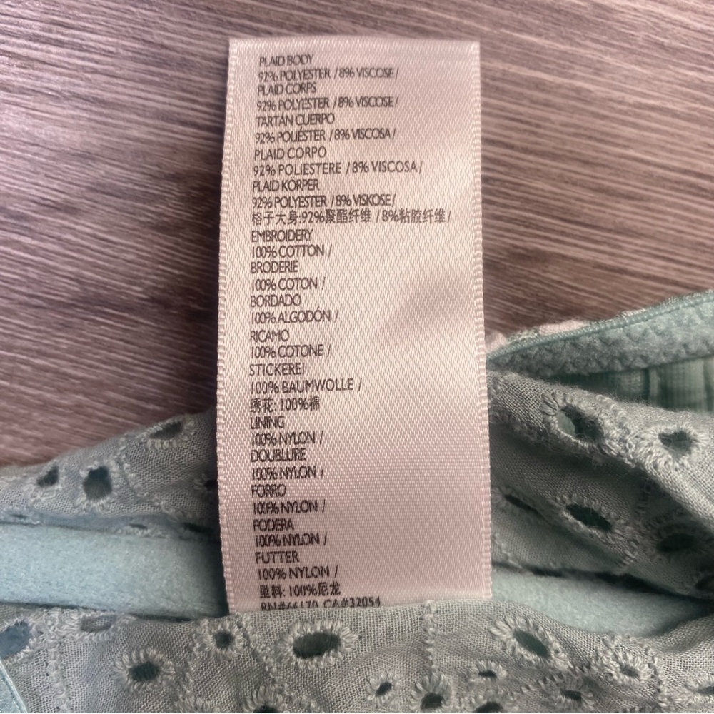 Urban Outfitters Gingham Eyelet Crop Top Size Small Tie-Back Bralette Corset - Picture 7 of 10